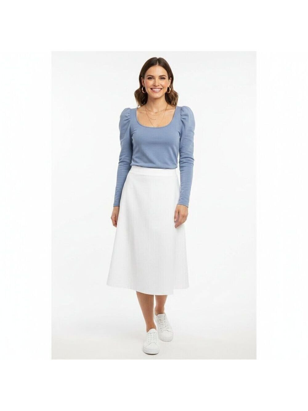 MAJORELLE Women’s Blue Puff Sleeve Top – Size XS